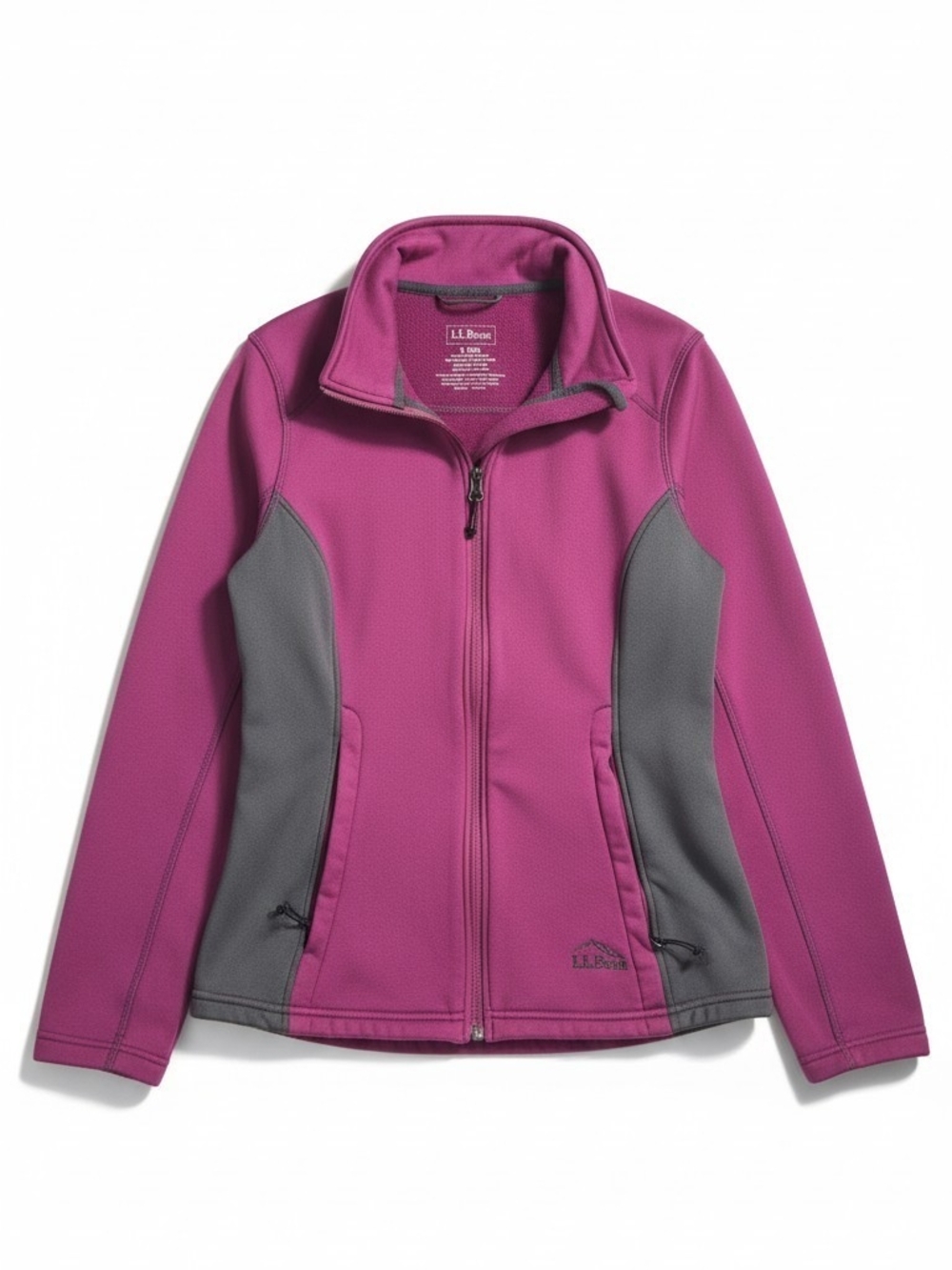 L.L.Bean Women’s Purple/Gray Fleece Full Zip Jacket Pockets Solid Size S